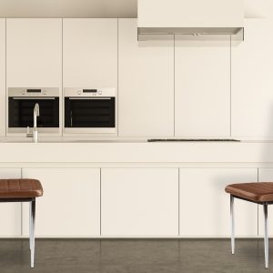 White kitchen interior with island
