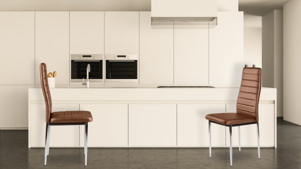 White kitchen interior with island