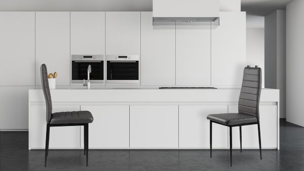 White kitchen interior with island