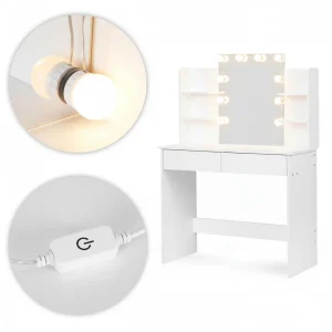 duza toaletka kosmetyczna z lustrem i oswietleniem led 3 bar d38a14f51a1347668d80906694f3bf72