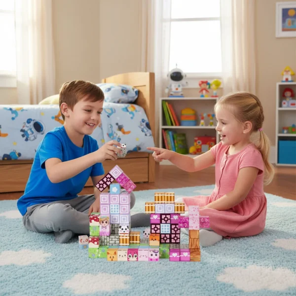 klocki magnetyczne konstrukcyjne dla dzieci zestaw 113 eleme 4844ba0e6a8547aaa89a7856bdec6cfc