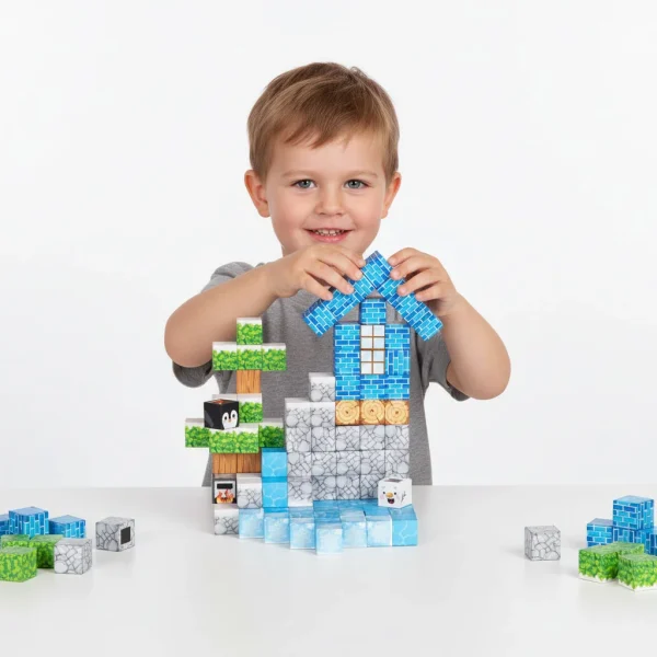 klocki magnetyczne konstrukcyjne dla dzieci zestaw 124 eleme 7952ab2b3103476e93008f90ad5e8264