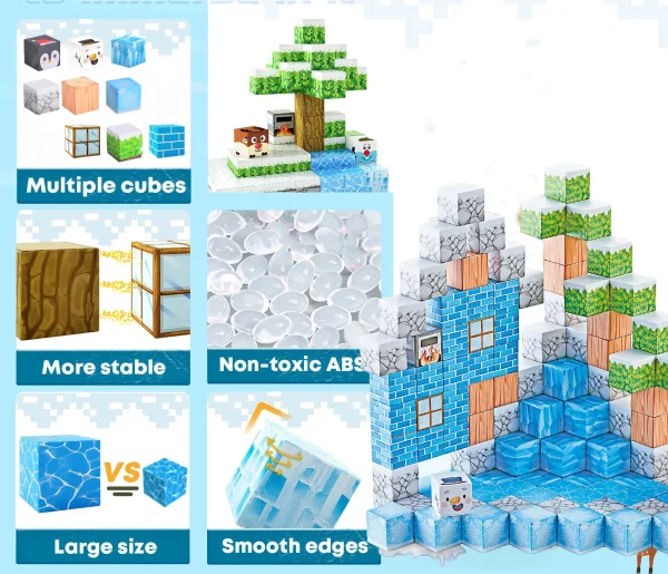 klocki magnetyczne konstrukcyjne dla dzieci zestaw 124 eleme fedd2624143e4e16aa94a1df2c5976b1