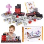 klocki magnetyczne konstrukcyjne dla dzieci zestaw 160 eleme 0647c21827974280bd641eef3cda321c