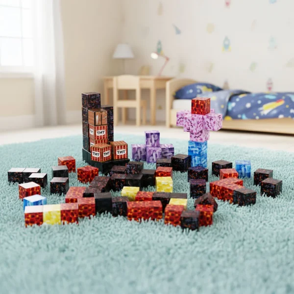 klocki magnetyczne konstrukcyjne dla dzieci zestaw 86 elemen 9fdf9b1b4bea485185398bda5de54f81