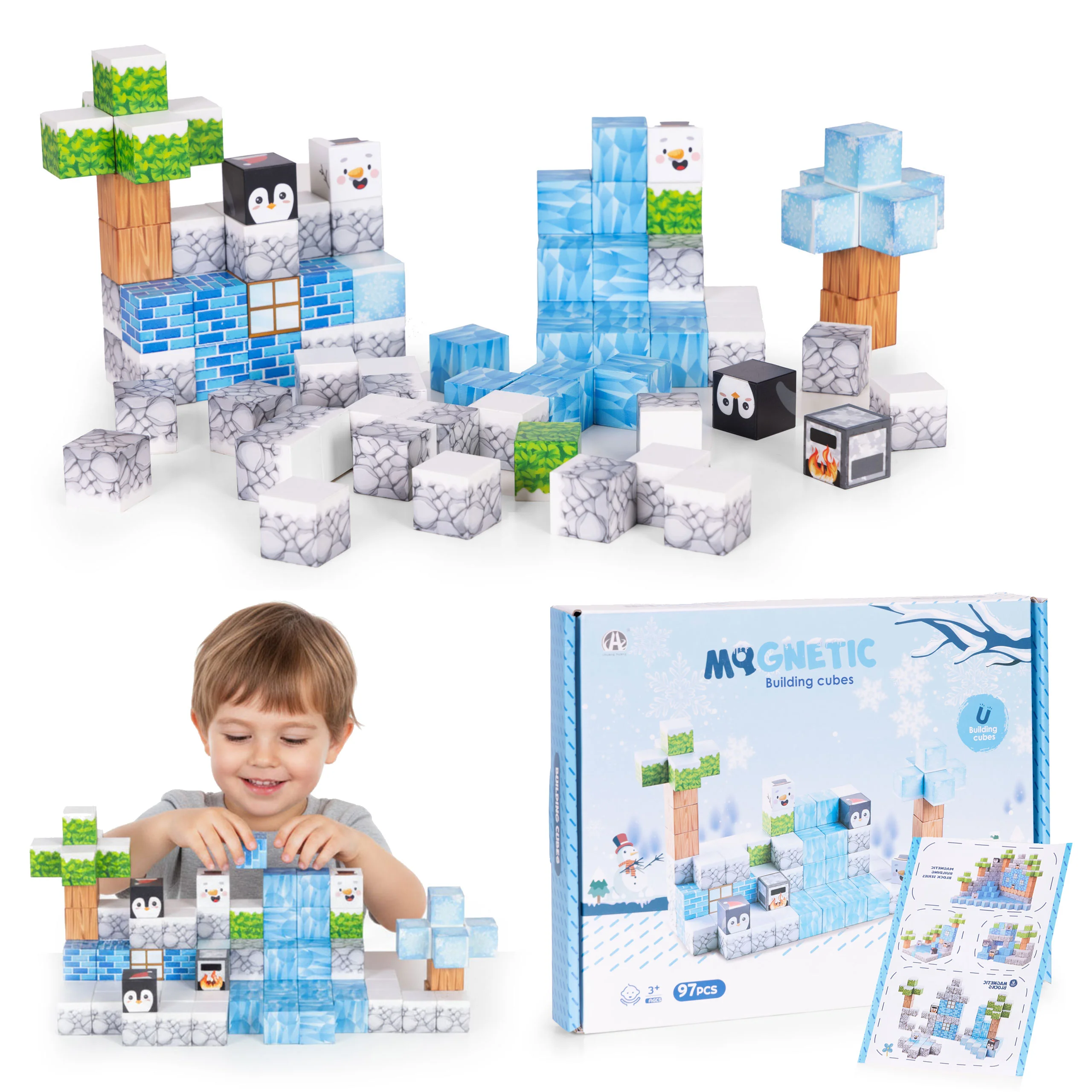 klocki magnetyczne konstrukcyjne dla dzieci zestaw 97 elemen 5cf95678ad2b45e58006ecb2d73a24cd