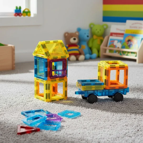 klocki magnetyczne konstrukcyjne domek autko 45 elementow 175d05d77f7445c8aa746aed28ca1b0b