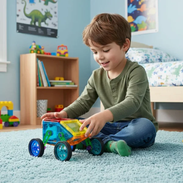 klocki magnetyczne konstrukcyjne domek autko 48 elementow db3d795c1734427dacec86ced95afd09