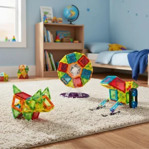 klocki magnetyczne konstrukcyjne domek autko karuzela 70 ele ae6bec0aae6342da8e302f070f61b2ca