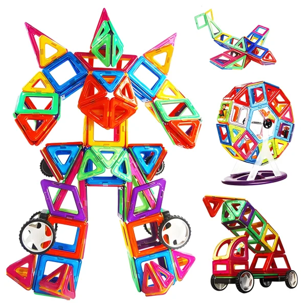 klocki magnetyczne konstrukcyjne domek autko przyczepka 130 5e5385eb068444df959a1f5a80d4a47e