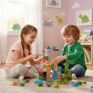 klocki magnetyczne konstrukcyjne zestaw dla dzieci 114 eleme 2073ce623a6a40b785973811343518a0