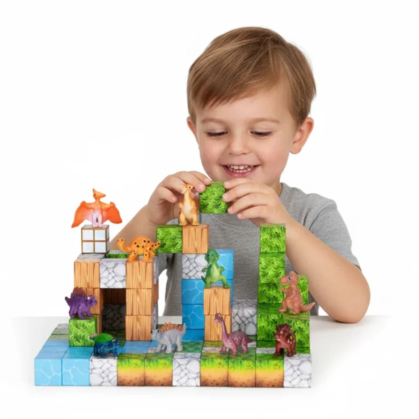 klocki magnetyczne konstrukcyjne zestaw dla dzieci 114 eleme 4e62740af4e745e19c488649fbc5f263