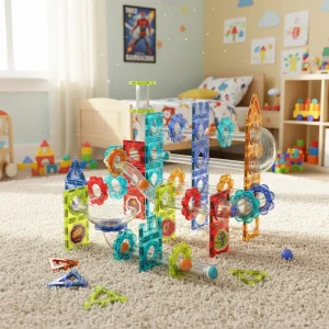 klocki magnetyczne kontrukcyjne 3d tor kulkowy kulodrom 113 e853d8bde4db40a09b82c1d70010193f