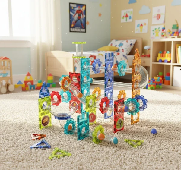 klocki magnetyczne kontrukcyjne 3d tor kulkowy kulodrom 113 e853d8bde4db40a09b82c1d70010193f