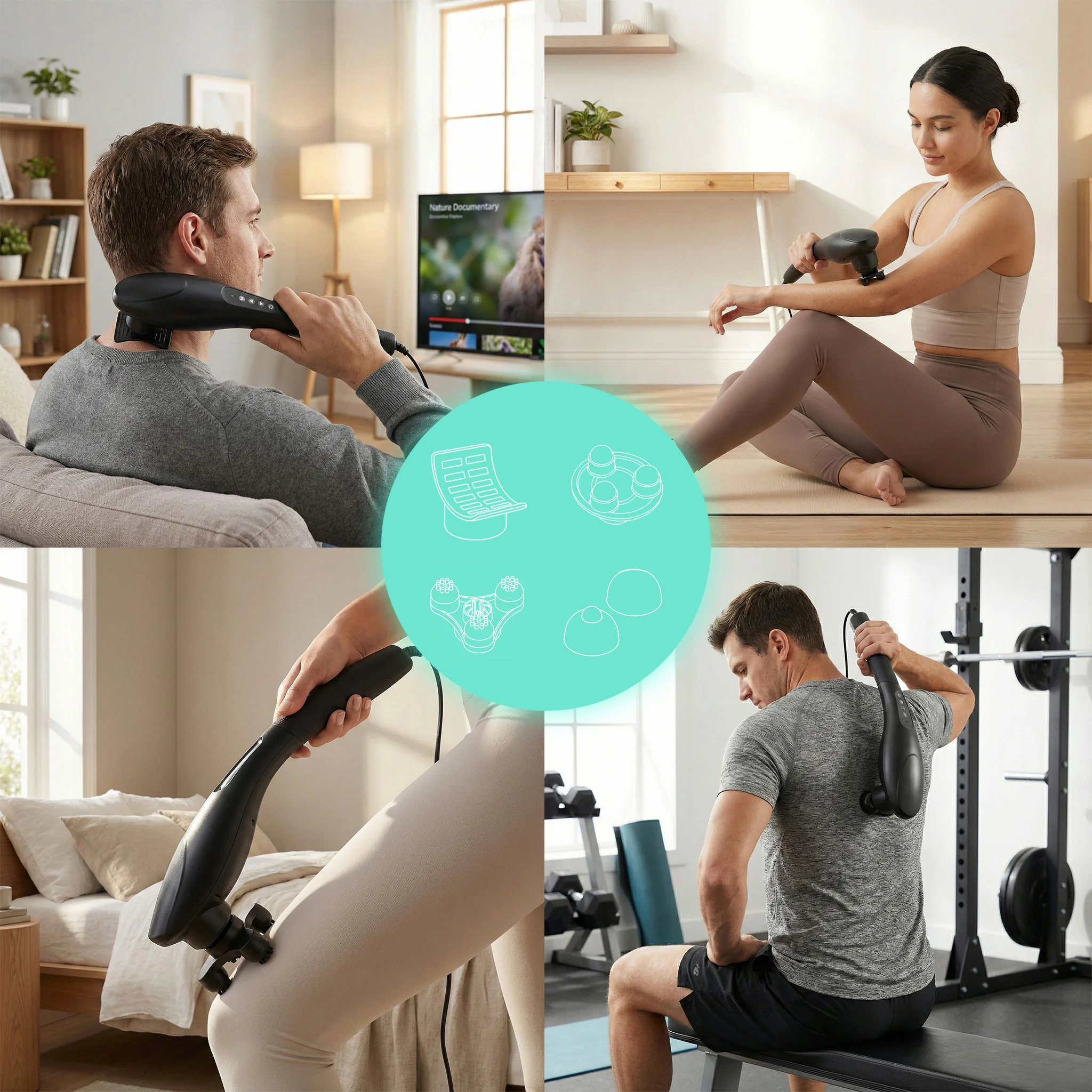 masazer reczny wibracyjny do masazu ciaa zestaw 5 koncowek 2 d1bb9343f697479e9b9246a8264afea8