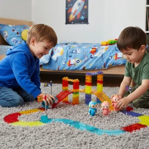 tor dla aut klocki magnetyczne komplet 154 elementy autka le 226e4a7085824e34a995faf5315e112f