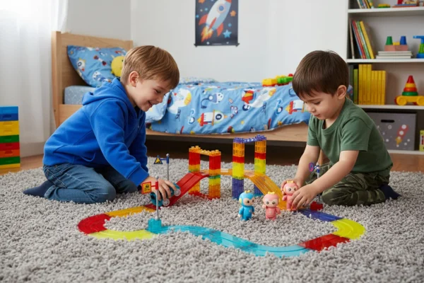 tor dla aut klocki magnetyczne komplet 154 elementy autka le 226e4a7085824e34a995faf5315e112f