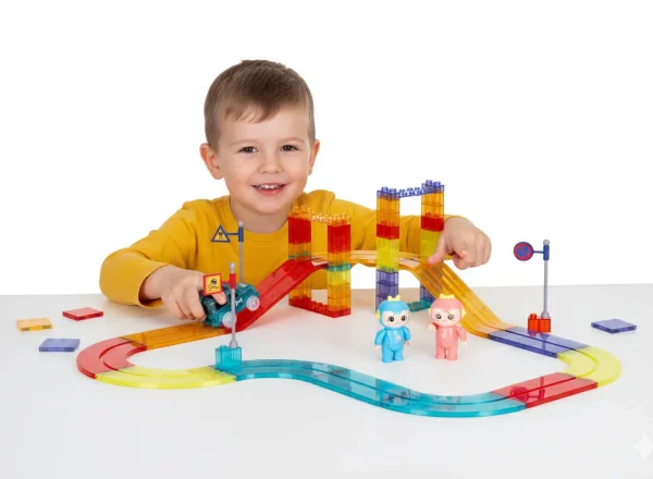 tor dla aut klocki magnetyczne komplet 154 elementy autka le 465bd445c6c94f8696e8bd89d5fc66cd