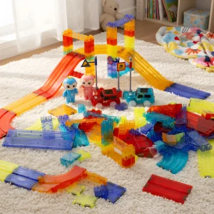 tor dla aut klocki magnetyczne komplet 154 elementy autka le a99cf770dff44042b030159c5ee9013e