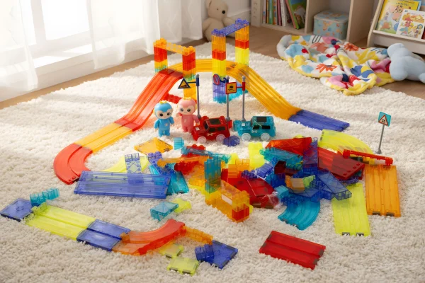 tor dla aut klocki magnetyczne komplet 154 elementy autka le a99cf770dff44042b030159c5ee9013e