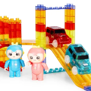 tor dla aut klocki magnetyczne komplet 154 elementy autka le eaf15ed12cc74aae8ec860165ccc88d0