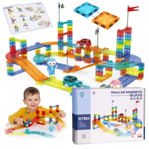tor dla aut klocki magnetyczne komplet 154 elementy autka le edb31dcbe7c34757ac3493f353c224c0