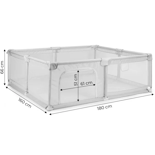 kojec dla dziecka 180x160 cm suchy basen plac zabaw szary to 6767c68a6abb4ac0858699d0e57d7877