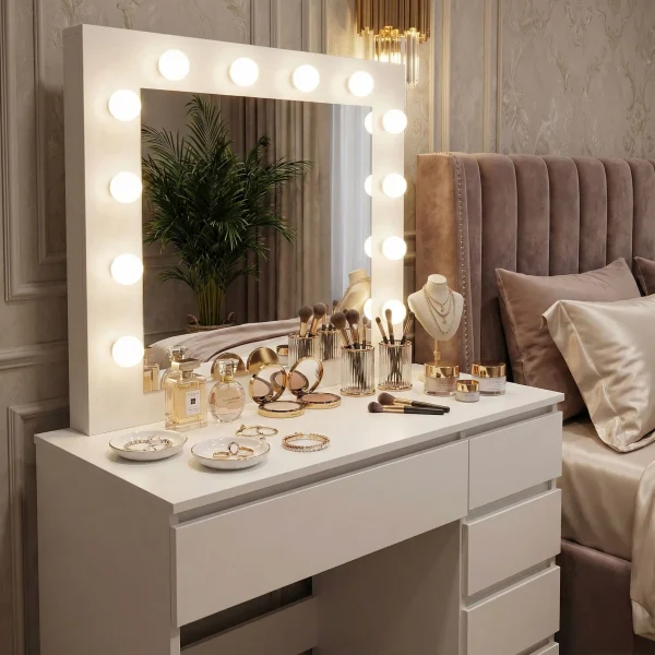 toaletka kosmetyczna z lustrem i oswietleniem 5 szuflad tabo 0ee5fd08375240aebe18a1ae61630281