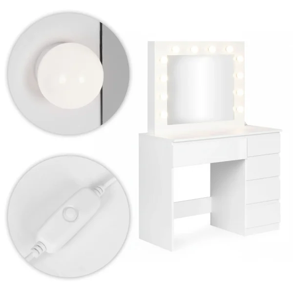 toaletka kosmetyczna z lustrem i oswietleniem 5 szuflad tabo a38941d614f94229b6c6a2c036939725