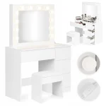 toaletka kosmetyczna z lustrem i oswietleniem led 4 szuflady c79103b8cebd419c8a37fe79afc61063