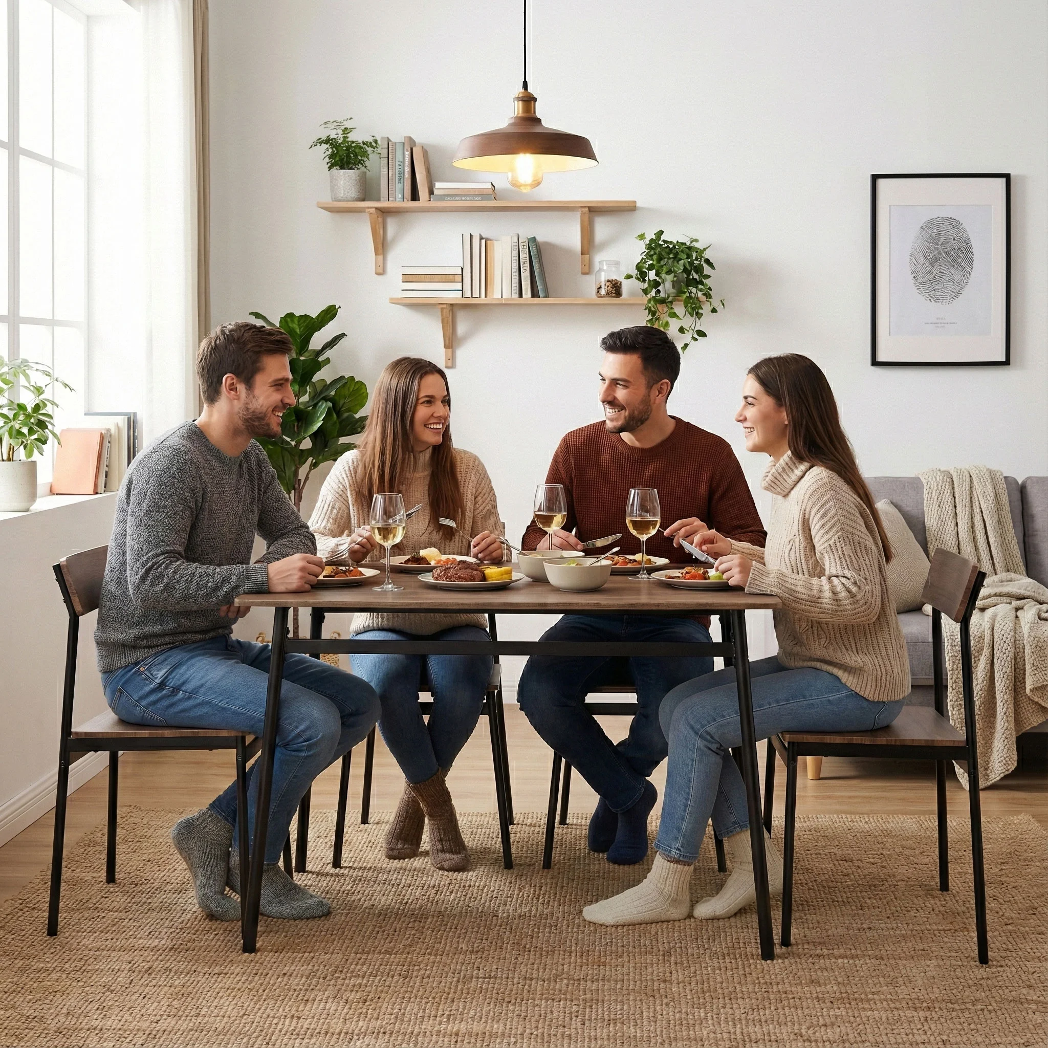 zestaw mebli do jadalni kuchni sto 4 krzesa modernhome 6cfaee81b07b4f32b248859f551d044f