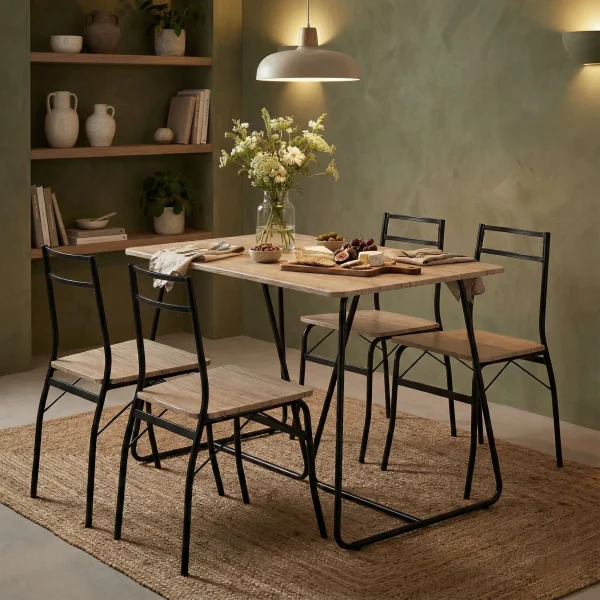 zestaw mebli do jadalni kuchni sto 4 krzesa modernhome b9901596804143f79cbaaef7533d30f1