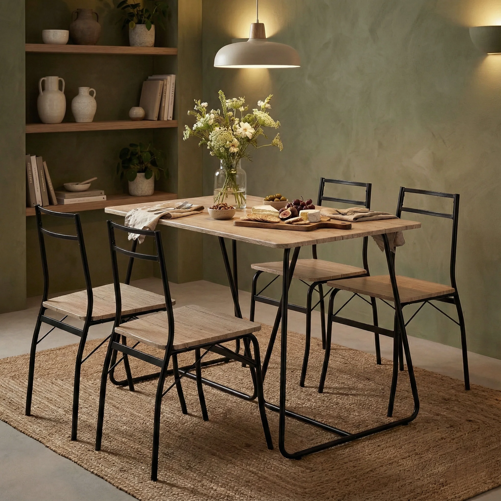 zestaw mebli do jadalni kuchni sto 4 krzesa modernhome b9901596804143f79cbaaef7533d30f1