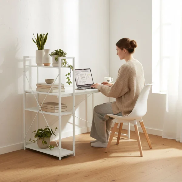 biurko komputerowe szkolne 120x60 cm rega z 3 pokami biae mo e100dcdbc1d84039baace951dd5e7ae1