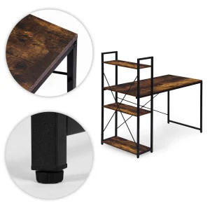 biurko komputerowe szkolne 120x60 cm rega z 3 pokami loft mo 155ab75a966747a6a618723bfb9eecba