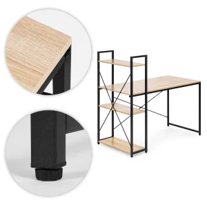 biurko komputerowe szkolne 120x60 cm rega z 3 pokami loft mo 307dee8c9a324e7fbe21ead7ca0d8122