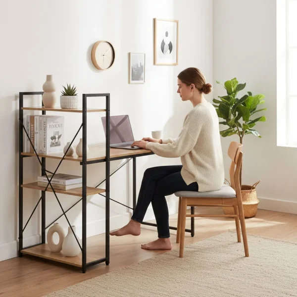 biurko komputerowe szkolne 120x60 cm rega z 3 pokami loft mo 31b53a0206f743eaa0e9491960eb47a6