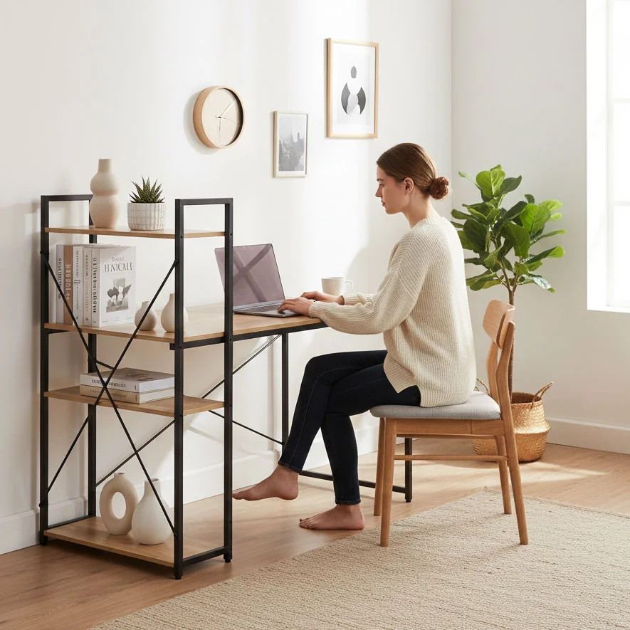 biurko komputerowe szkolne 120x60 cm rega z 3 pokami loft mo 31b53a0206f743eaa0e9491960eb47a6