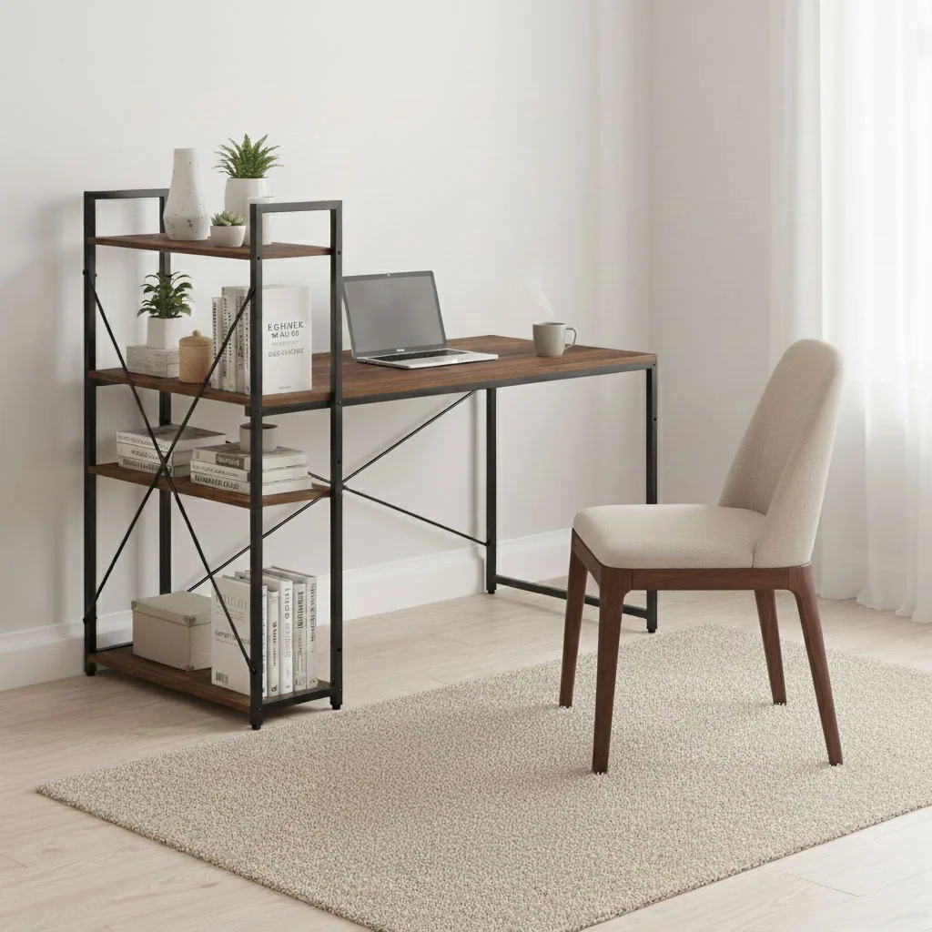 biurko komputerowe szkolne 120x60 cm rega z 3 pokami loft mo 39d2826a20a147bfa7713ee251dd8995