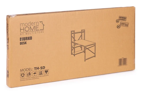 biurko komputerowe szkolne 120x60 cm rega z 3 pokami loft mo 3dd590374f574474965468f63638603d