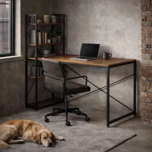 biurko komputerowe szkolne 120x60 cm rega z 3 pokami loft mo 74e98dad4be1470abdfdbdcc443ae886