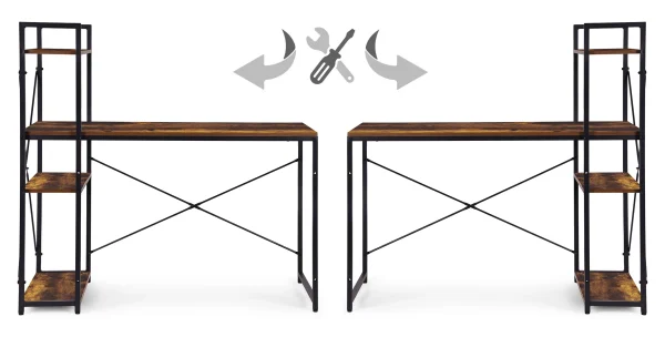 biurko komputerowe szkolne 120x60 cm rega z 3 pokami loft mo 9f8a6336f97f4f1eb84a9d518b6dbf44