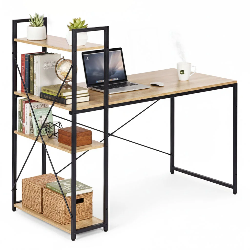 biurko komputerowe szkolne 120x60 cm rega z 3 pokami loft mo b6b8f7d5fb7f48868e126723f88850dc