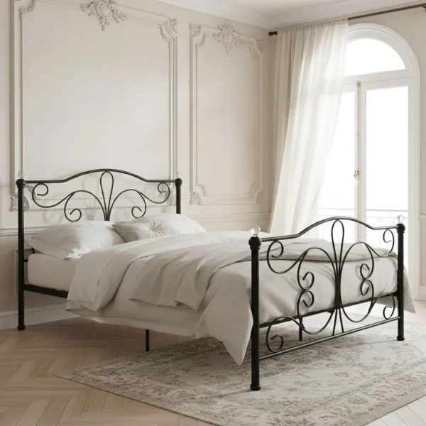 ozko metalowe 140x200 cm ze stelazem czarna rama krysztay mo 49b263155e6445939254036134bae94c