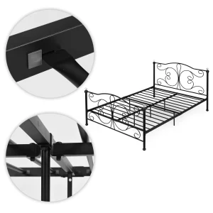 ozko metalowe 140x200 cm ze stelazem czarna rama krysztay mo c08eb352cf754410843295238820def3