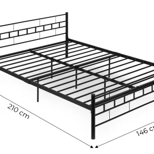 ozko metalowe 140x200 cm ze stelazem czarna rama modernhome 00e2446c4205491b8065b591baaa6ffc