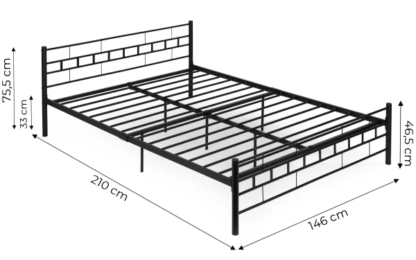 ozko metalowe 140x200 cm ze stelazem czarna rama modernhome 00e2446c4205491b8065b591baaa6ffc