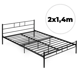 ozko metalowe 140x200 cm ze stelazem czarna rama modernhome 1380164426dd4c9e94cb0bd3454b8784