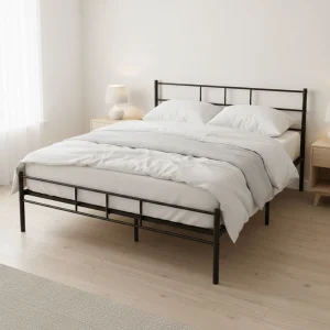 ozko metalowe 140x200 cm ze stelazem czarna rama modernhome 1ed12fb0c96a499d8f581ed03b2ec3dd