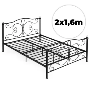 ozko metalowe 160x200 cm ze stelazem czarna rama krysztay mo 43dadcd1011c4ec2b4c0538b47a967ed